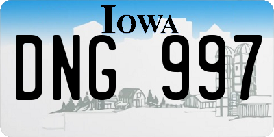 IA license plate DNG997
