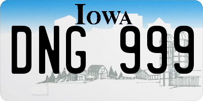 IA license plate DNG999