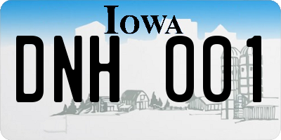 IA license plate DNH001