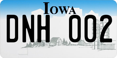 IA license plate DNH002