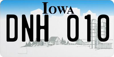 IA license plate DNH010