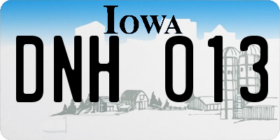 IA license plate DNH013