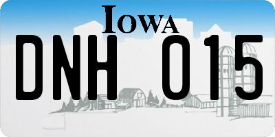 IA license plate DNH015