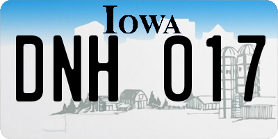 IA license plate DNH017