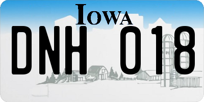IA license plate DNH018
