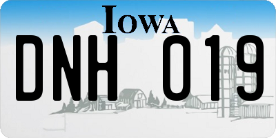 IA license plate DNH019
