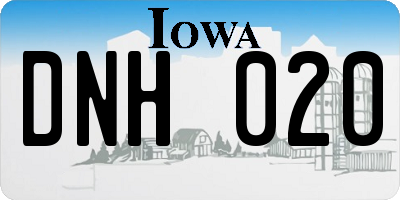 IA license plate DNH020