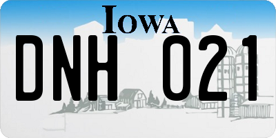 IA license plate DNH021