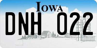 IA license plate DNH022
