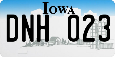 IA license plate DNH023