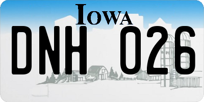 IA license plate DNH026