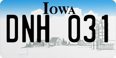 IA license plate DNH031