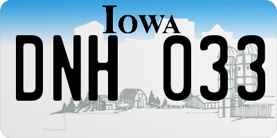 IA license plate DNH033