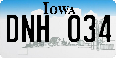 IA license plate DNH034