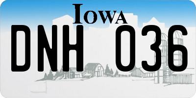 IA license plate DNH036