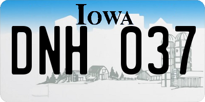 IA license plate DNH037
