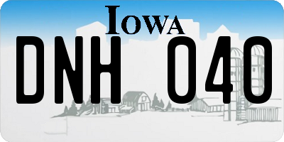 IA license plate DNH040