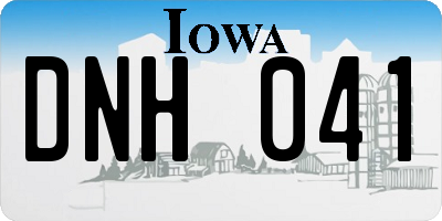 IA license plate DNH041