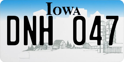IA license plate DNH047