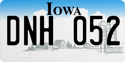 IA license plate DNH052