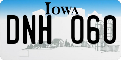 IA license plate DNH060