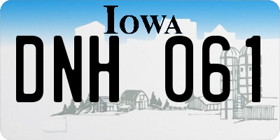 IA license plate DNH061