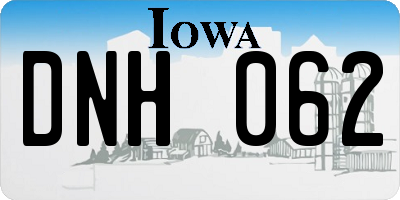 IA license plate DNH062