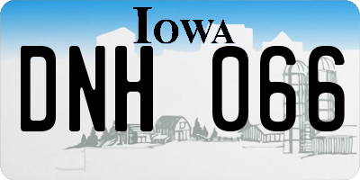 IA license plate DNH066