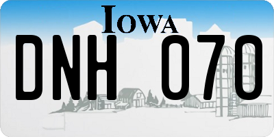 IA license plate DNH070