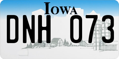 IA license plate DNH073