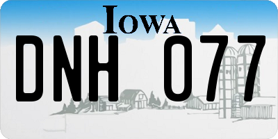 IA license plate DNH077