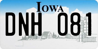 IA license plate DNH081