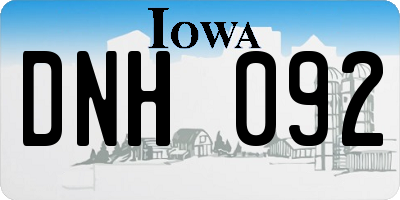 IA license plate DNH092