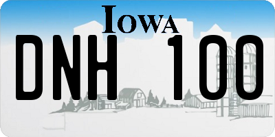 IA license plate DNH100