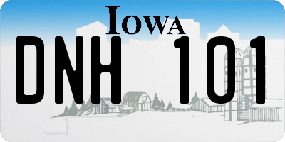 IA license plate DNH101