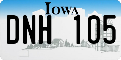 IA license plate DNH105