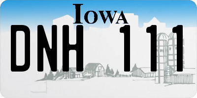 IA license plate DNH111
