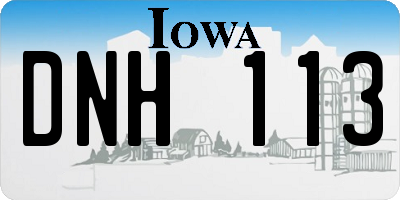 IA license plate DNH113