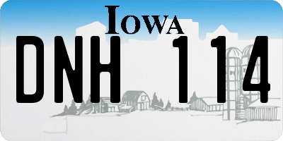 IA license plate DNH114