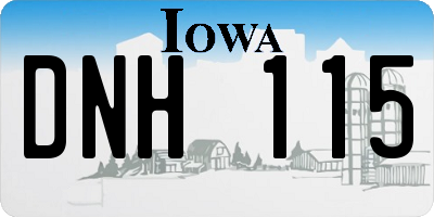 IA license plate DNH115