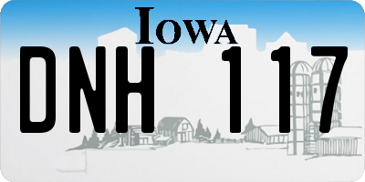 IA license plate DNH117