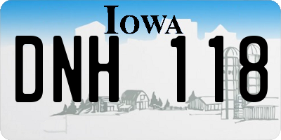 IA license plate DNH118