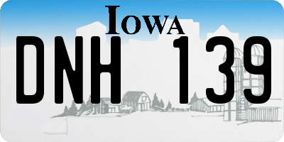 IA license plate DNH139