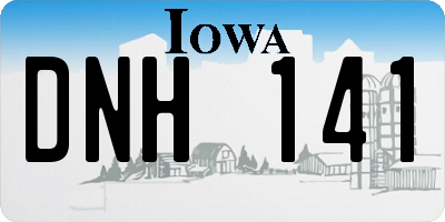IA license plate DNH141