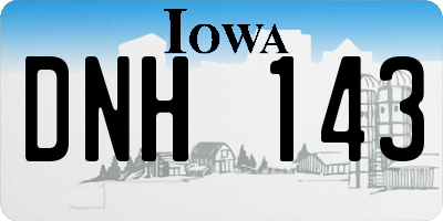 IA license plate DNH143