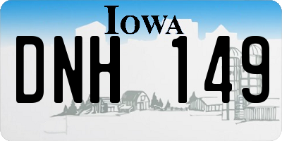 IA license plate DNH149