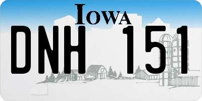 IA license plate DNH151