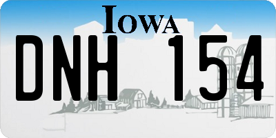 IA license plate DNH154