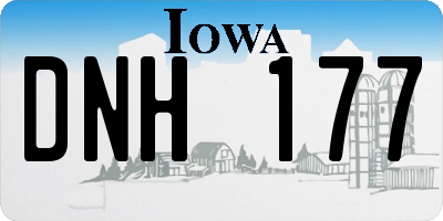 IA license plate DNH177