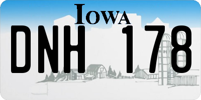 IA license plate DNH178